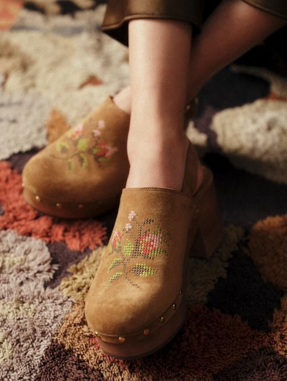 Sezane x Baziszt Doreen Mules in Beige Embroidery size 39 - Picture 1 of 14